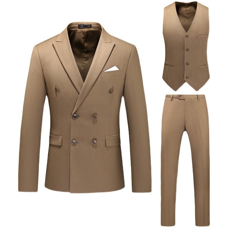 Costume multicolore grande taille, costume d'affaires décontracté à double boutonnage, ensemble trois pièces Homme - RAPHYA