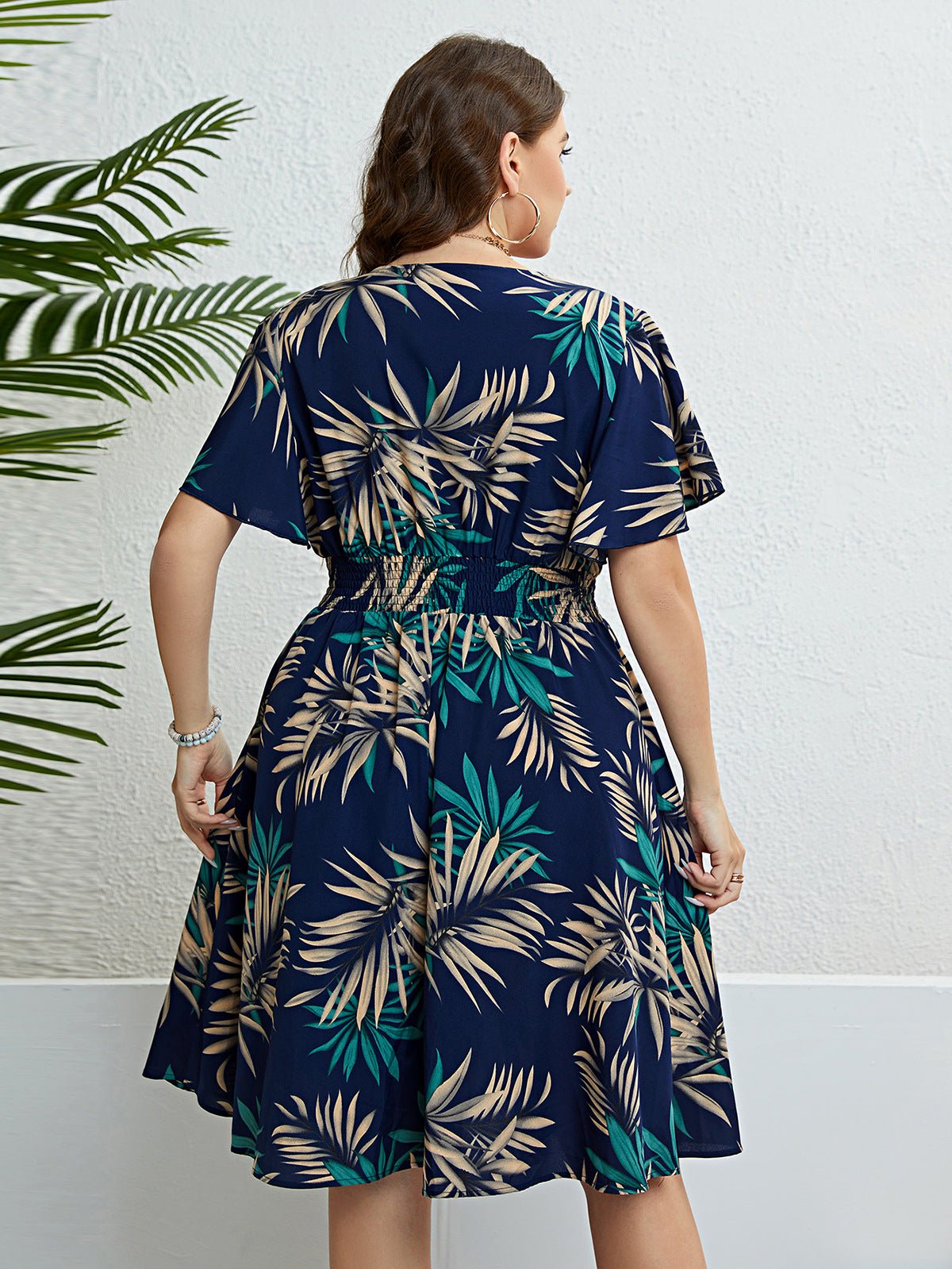 Robe coupe slim à col en V Femme - RAPHYA